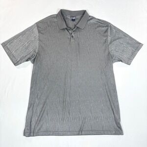 Kilburne Finch Mens Gray Textured Polo Shirt 3XLT Short Sleeve Collared Casual